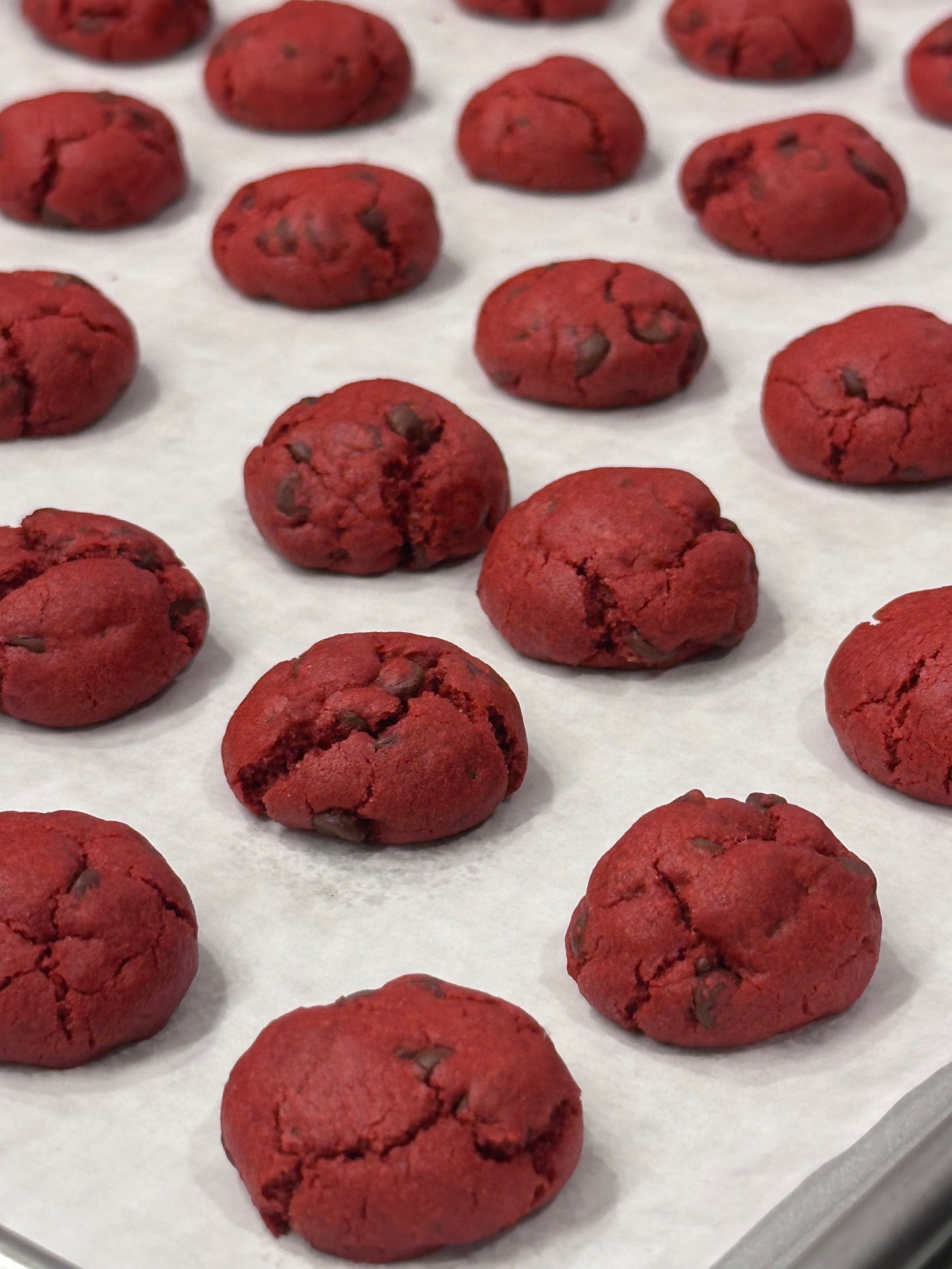 “Mini Crunchies” Red Velvet Cookies