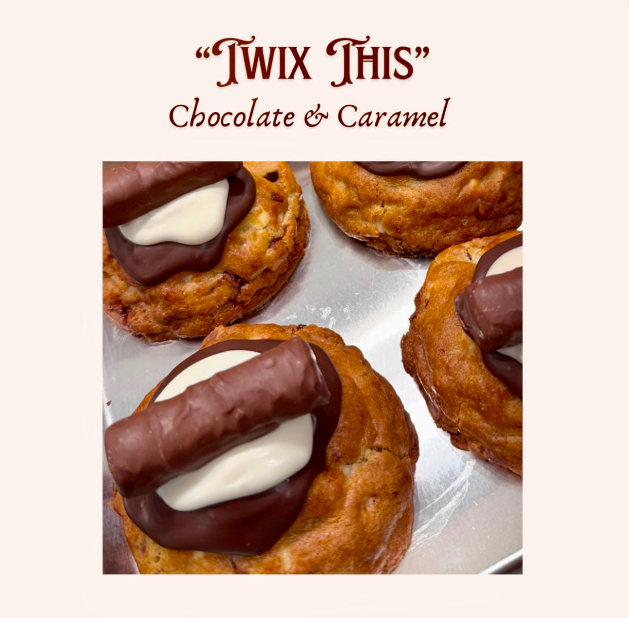 “Twix This” Chocolate and Caramel NYC Cookie